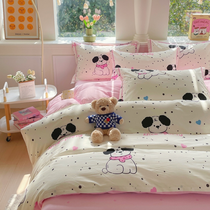 91家纺网 家纺一手货源 找家纺 铭博家纺 2025新款直播爆款100%全棉吊边一字绣工艺款13070印花全棉四件套 罗纳星河