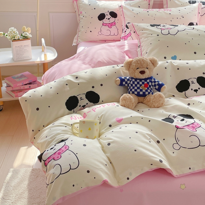 91家纺网 家纺一手货源 找家纺 铭博家纺 2025新款直播爆款100%全棉吊边一字绣工艺款13070印花全棉四件套 罗纳星河