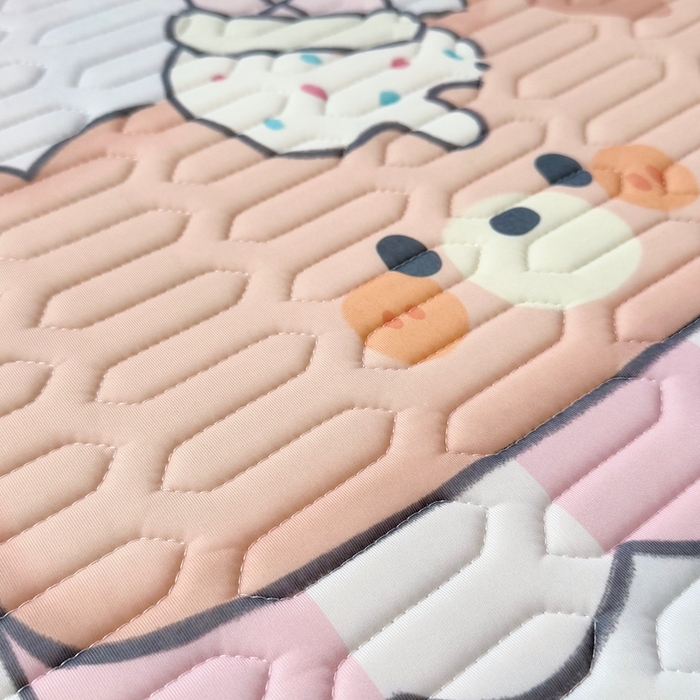 91家纺网 家纺一手货源 找家纺 美乐迪家纺 2025新款儿童乳胶凉席 冰淇淋小站