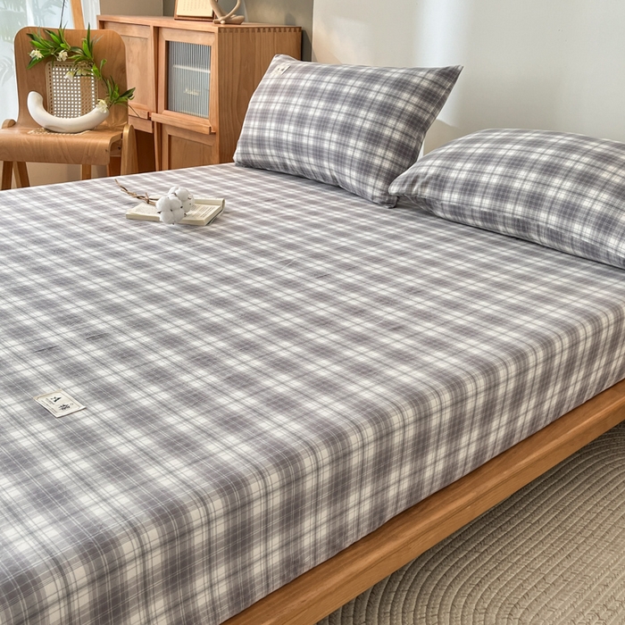 91家纺网 家纺一手货源 找家纺 21度C 2025新款A类全棉母婴级四件套单品系列-单床笠 可可灰