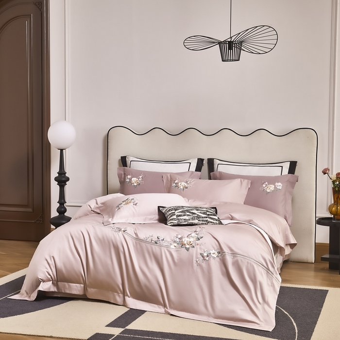 91家纺网 家纺一手货源 找家纺 爱情故事2025春夏居家新品四件套 盛夏-豆沙