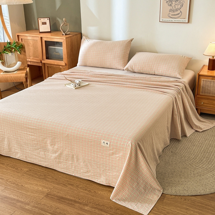 91家纺网 家纺一手货源 找家纺 21度C 2025新款A类全棉母婴级四件套单品系列-单床单 春野玉