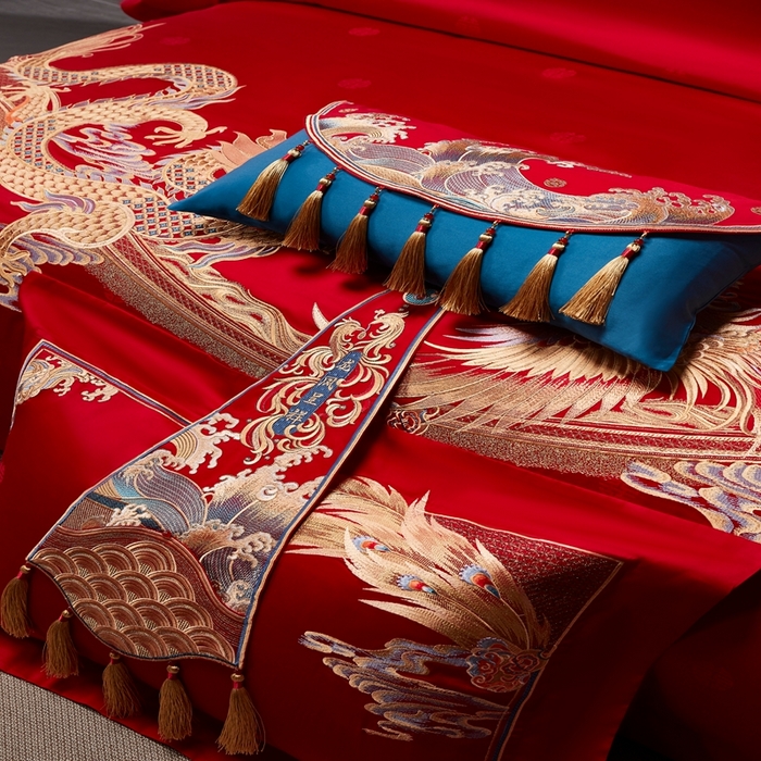 91家纺网 家纺一手货源 找家纺 爱情故事2025新款婚庆新品 千禧龙凤