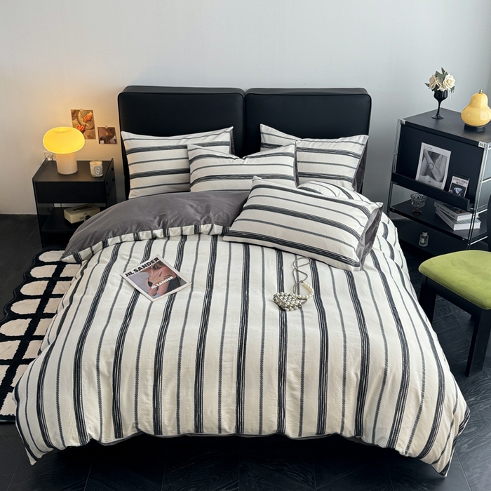 91家纺网 家纺一手货源 找家纺 简宜家居（朝初家纺） 2025新款40支全棉提花四件套（简川-星辰系列） 简川-乳白