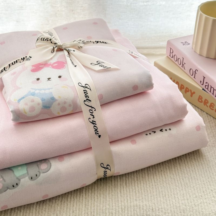 91家纺网 家纺一手货源 找家纺 2025新款双层纱印花卡通四件套-叠拍 趣味王国