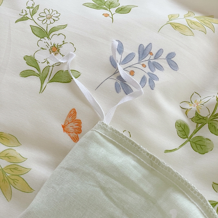 91家纺网 家纺一手货源 找家纺 铭博家纺 2025新款直播爆款100%全棉吊边一字绣工艺款13070印花全棉四件套 芳草记忆