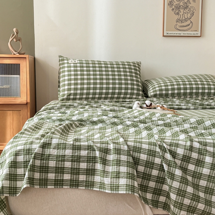 91家纺网 家纺一手货源 找家纺 21度C 2025新款A类全棉母婴级四件套单品系列-四件套 澳白绿