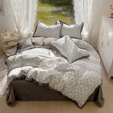 91家纺网 家纺一手货源 找家纺 （总）欧尚 2025新款针织棉双层纱四件套