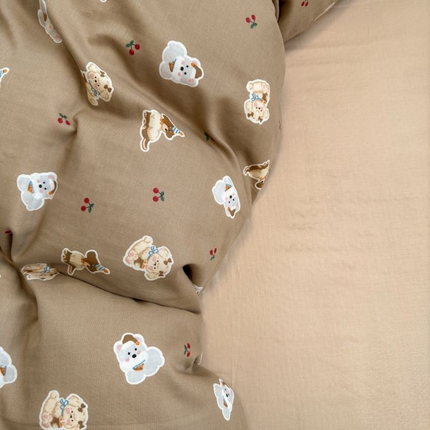 91家纺网 家纺一手货源 找家纺 （总）2025新款双层纱印花卡通四件套-床拍