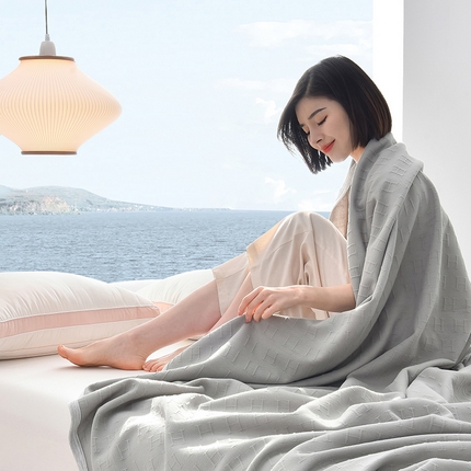 91家纺网 家纺一手货源 找家纺 （总）米奈家居 2025全棉针织棉提花多功能盖毯