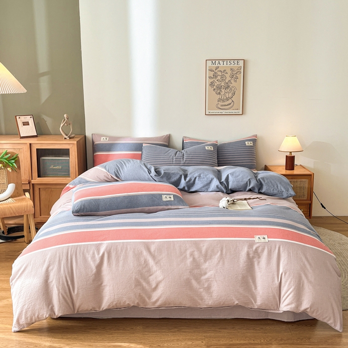 91家纺网 家纺一手货源 找家纺 21度C 2025新款A类全棉母婴级四件套单品系列-单被套 莱卡条