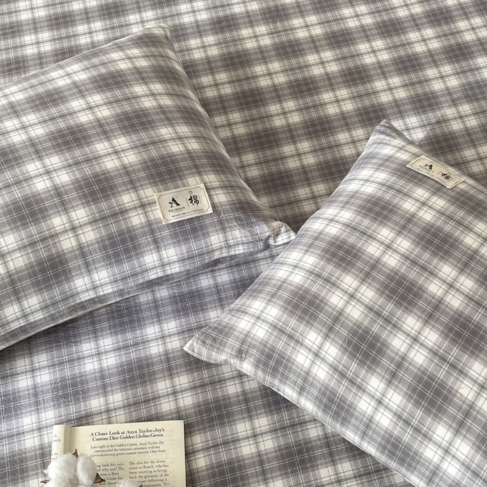 91家纺网 家纺一手货源 找家纺 21度C 2025新款A类全棉母婴级四件套单品系列-单枕套 可可灰