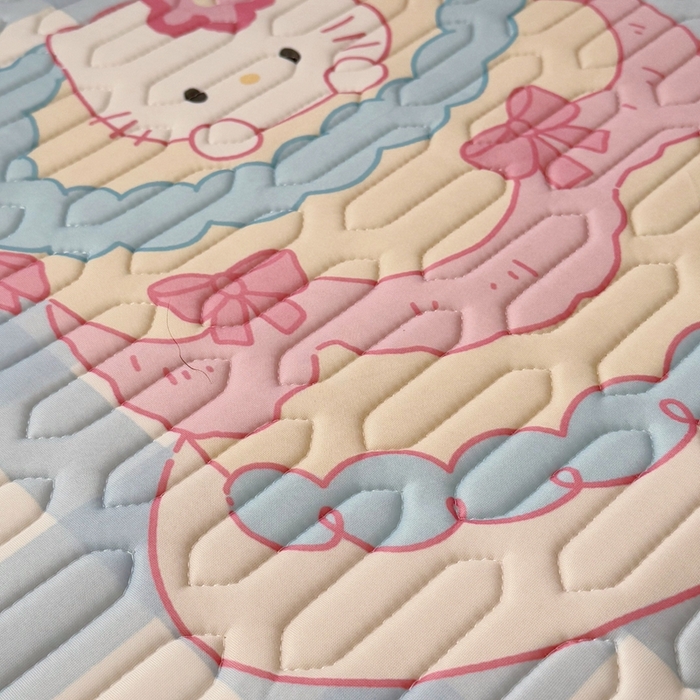 91家纺网 家纺一手货源 找家纺 美乐迪家纺 2025新款儿童乳胶凉席 蛋糕猫咪