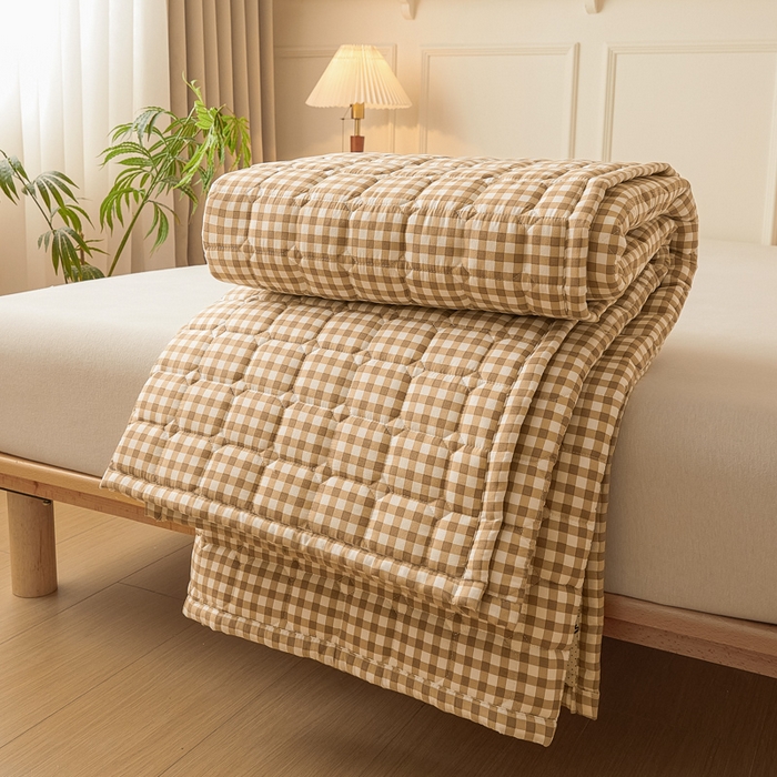 91家纺网 家纺一手货源 找家纺 恋绒家纺 2025新款无印风床褥床护垫宿舍床垫亲肤水洗棉软床垫 黄小格