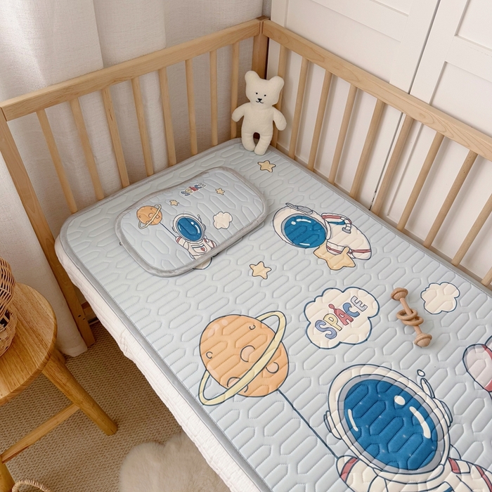 91家纺网 家纺一手货源 找家纺 美乐迪家纺 2025新款儿童乳胶凉席 宇航员