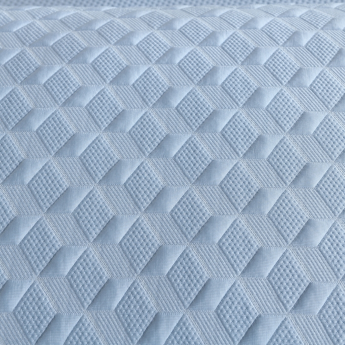 91家纺网 家纺一手货源 找家纺 小猫派 2025夏季冰丝枕头套A类豆豆凉感常规枕套 凉感不绣花-菱形蓝