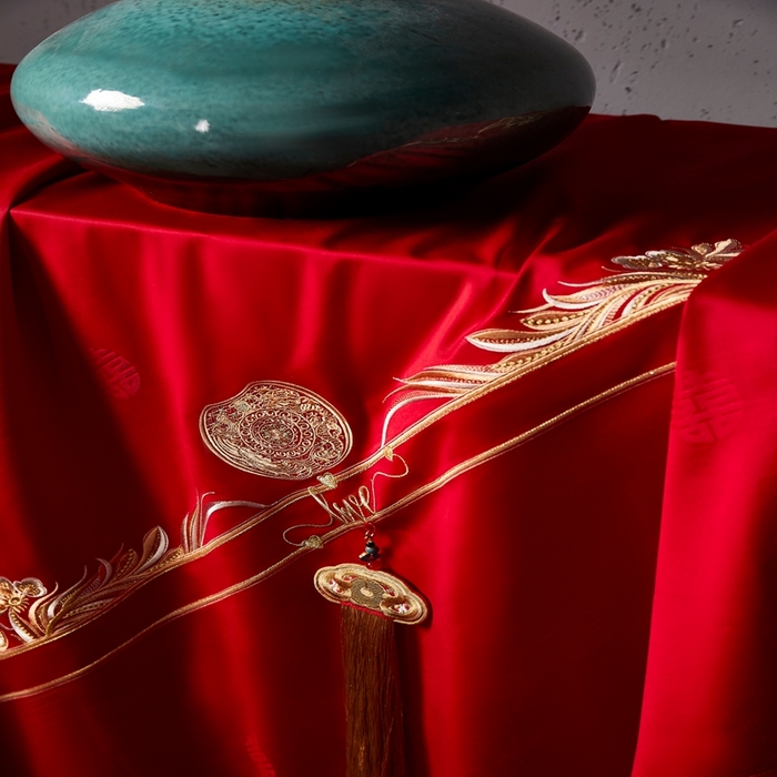 91家纺网 家纺一手货源 找家纺 爱情故事2025新款婚庆新品 锦凤流光