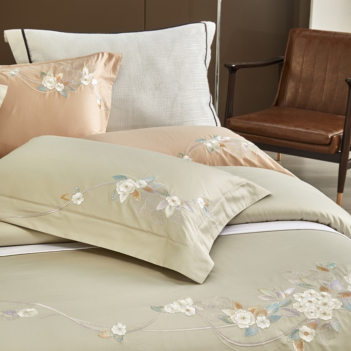 91家纺网 家纺一手货源 找家纺 爱情故事2025春夏居家新品四件套 似锦-香槟