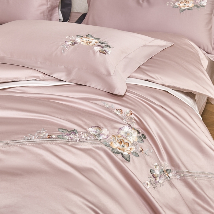 91家纺网 家纺一手货源 找家纺 爱情故事2025春夏居家新品四件套 盛夏-豆沙