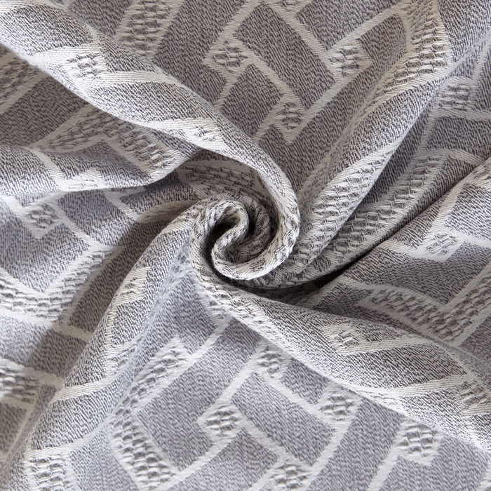 91家纺网 家纺一手货源 找家纺 朴尔家纺-毛巾被 2025新款全棉纱布蜂窝结构系列枕巾 君子莲-浅灰