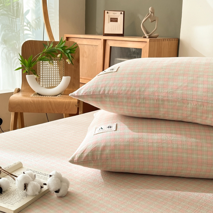 91家纺网 家纺一手货源 找家纺 21度C 2025新款A类全棉母婴级四件套单品系列-单枕套 春野玉