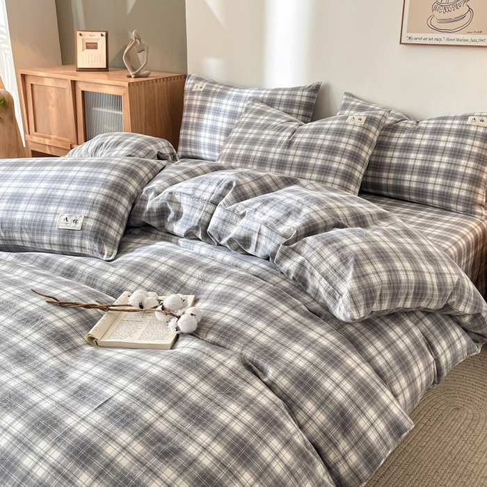 91家纺网 家纺一手货源 找家纺 21度C 2025新款A类全棉母婴级四件套单品系列-四件套 可可灰