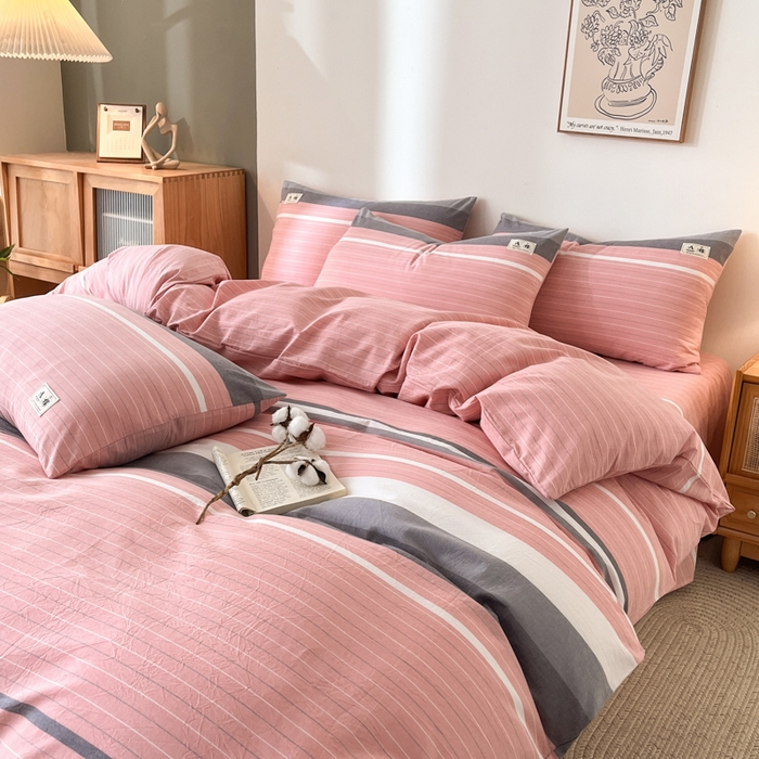 91家纺网 家纺一手货源 找家纺 21度C 2025新款A类全棉母婴级四件套单品系列-四件套 豆蔻粉