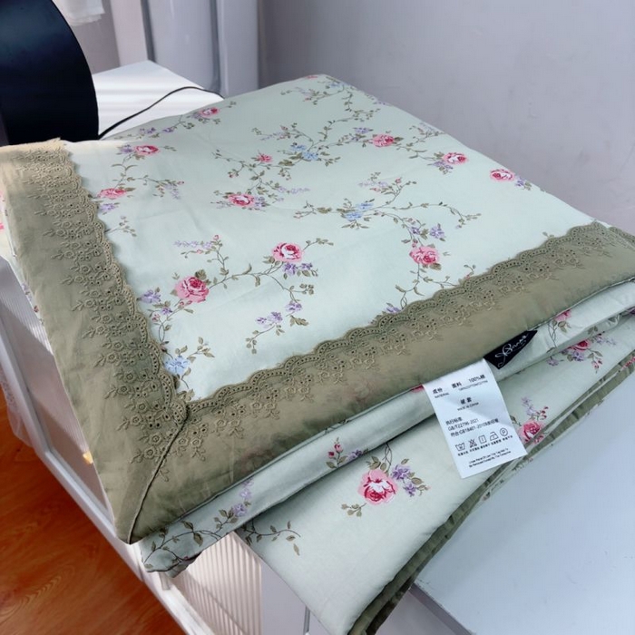91家纺网 家纺一手货源 找家纺 （总）暖居 2025新款纯棉法式包边全棉夏被可机洗纯棉空调被夏凉被跑量款
