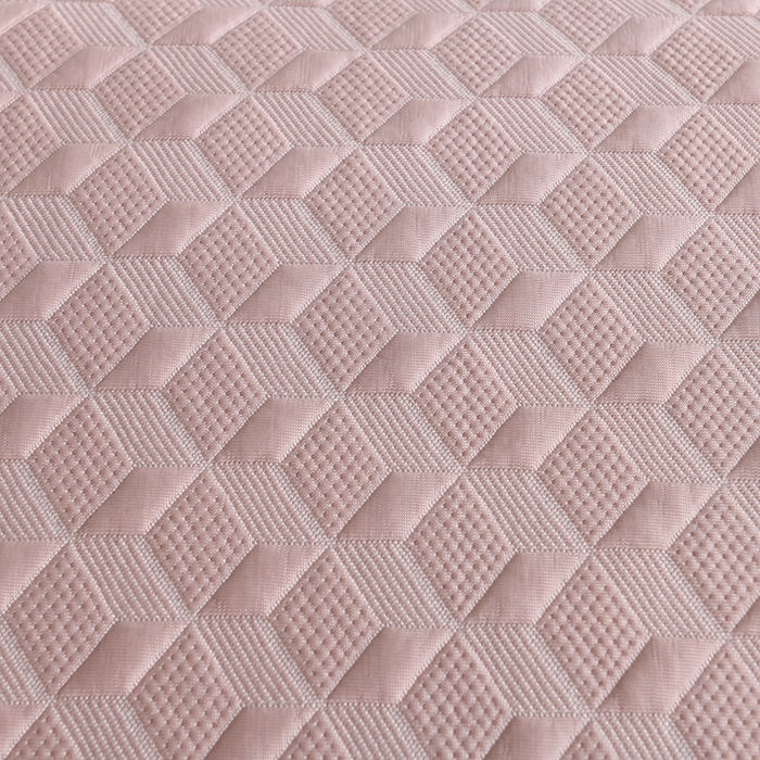 91家纺网 家纺一手货源 找家纺 小猫派 2025夏季冰丝枕头套A类豆豆凉感常规枕套 凉感不绣花-菱形粉