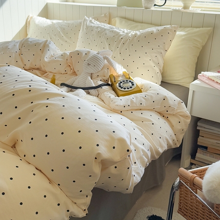 91家纺网 家纺一手货源 找家纺 繁花家居 2025新款软乎乎时尚印花水洗棉四件套 波波米