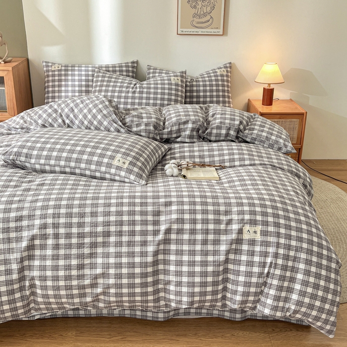 91家纺网 家纺一手货源 找家纺 21度C 2025新款A类全棉母婴级四件套单品系列-四件套 澳白灰