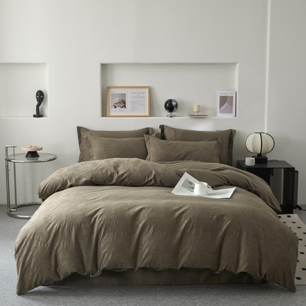 91家纺网 家纺一手货源 找家纺 （总）七七家纺 新款提花双层纱全棉四件套