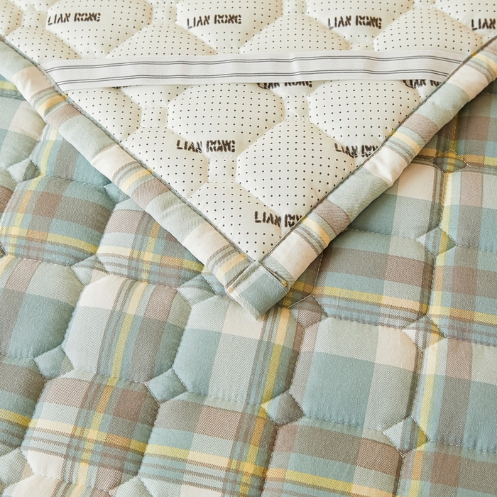 91家纺网 家纺一手货源 找家纺 恋绒家纺 2025新款无印风床褥床护垫宿舍床垫亲肤水洗棉软床垫 绿大格