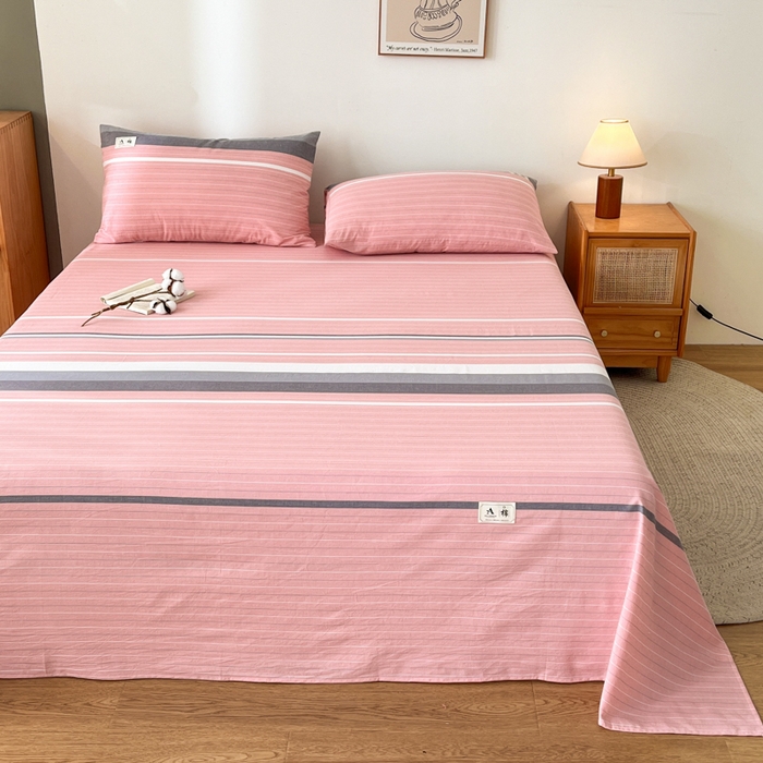 91家纺网 家纺一手货源 找家纺 21度C 2025新款A类全棉母婴级四件套单品系列-单床单 豆蔻粉