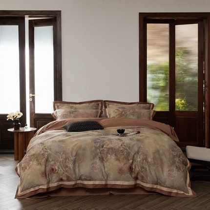 由丽家纺 2025新款数码印花四件套 素芳-桔