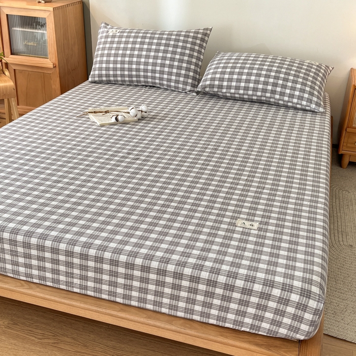 91家纺网 家纺一手货源 找家纺 21度C 2025新款A类全棉母婴级四件套单品系列-单床笠 澳白灰