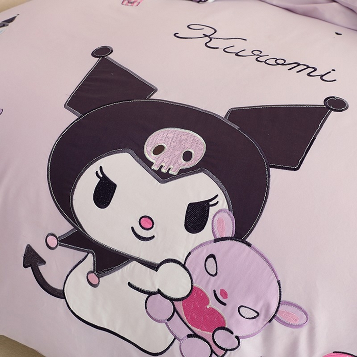 91家纺网 家纺一手货源 找家纺 绒棉世家 2025绒棉世家新款全棉水洗棉贴布绣专版四件套 库洛米