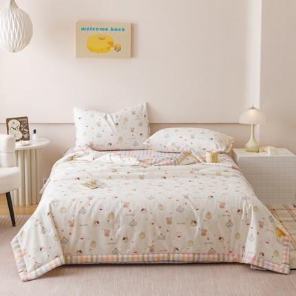 91家纺网 家纺一手货源 找家纺 （总）一加一 2025新款全棉印花新疆棉花夏被四件套