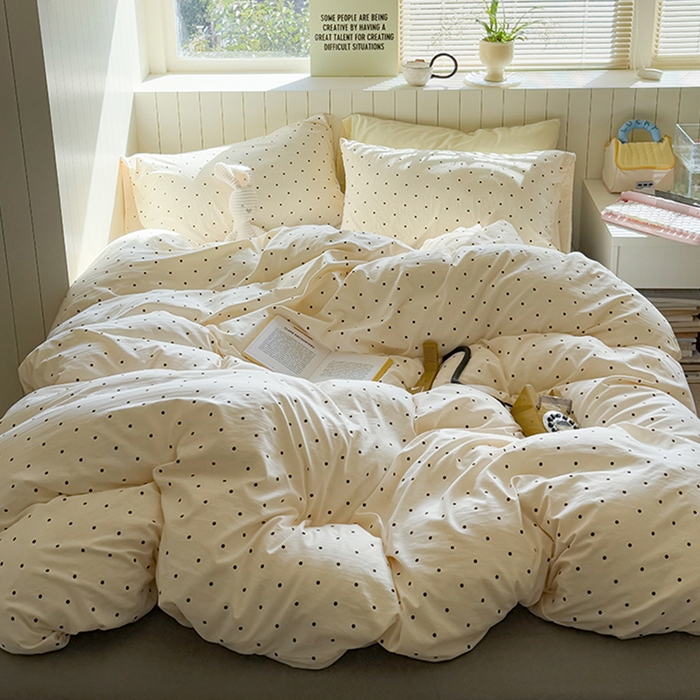 91家纺网 家纺一手货源 找家纺 繁花家居 2025新款软乎乎时尚印花水洗棉四件套 波波米