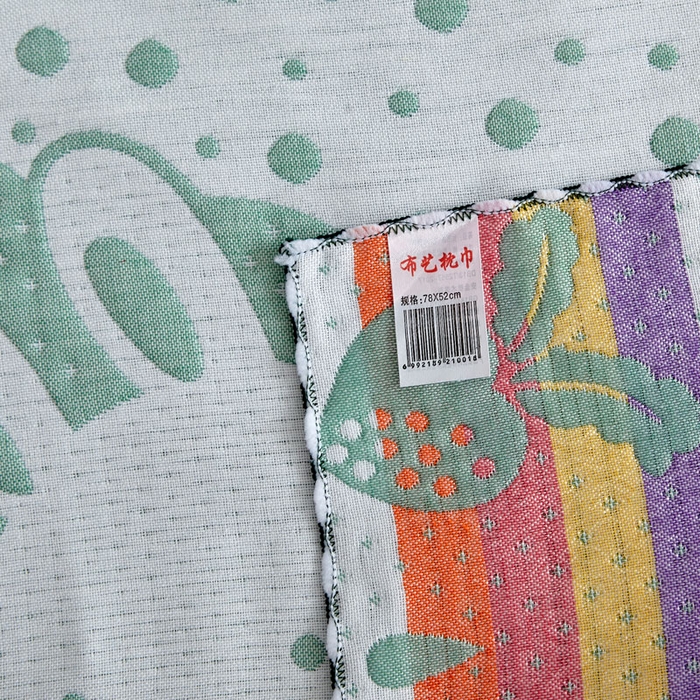 91家纺网 家纺一手货源 找家纺 朴尔家纺-毛巾被 2025新款蜂窝透气提花锁边立体枕巾 雨中兔-绿