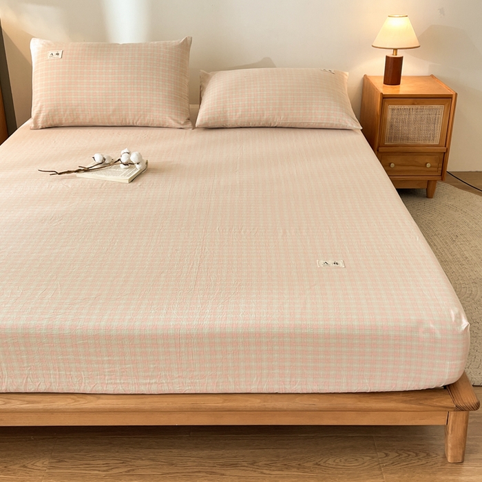 91家纺网 家纺一手货源 找家纺 21度C 2025新款A类全棉母婴级四件套单品系列-单床笠 春野玉