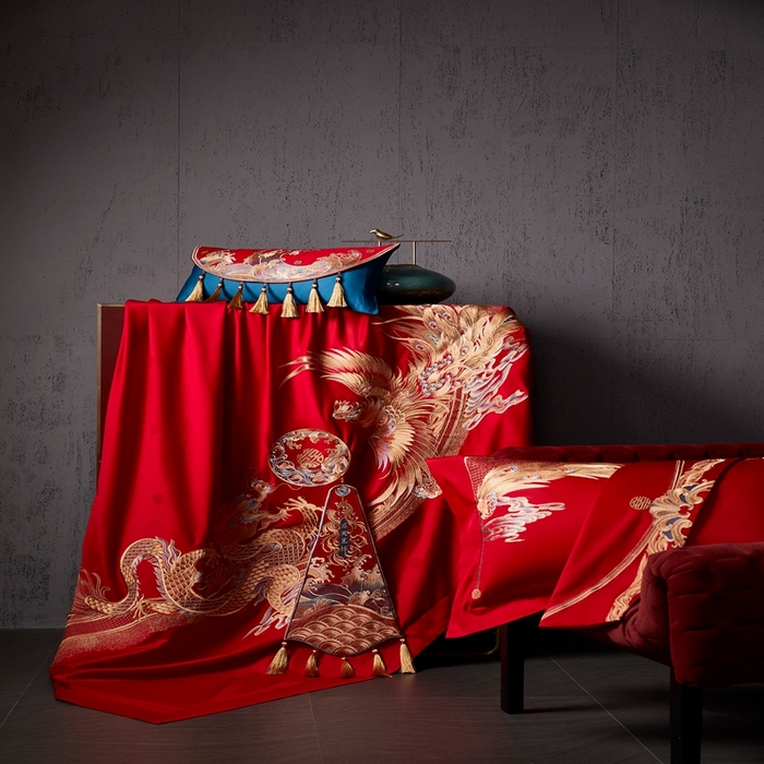 91家纺网 家纺一手货源 找家纺 爱情故事2025新款婚庆新品 千禧龙凤