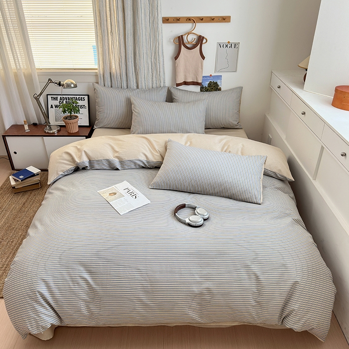 91家纺网 家纺一手货源 找家纺 麦伦家居 2025春夏新品全棉斜纹40支13372系列 条纹时代