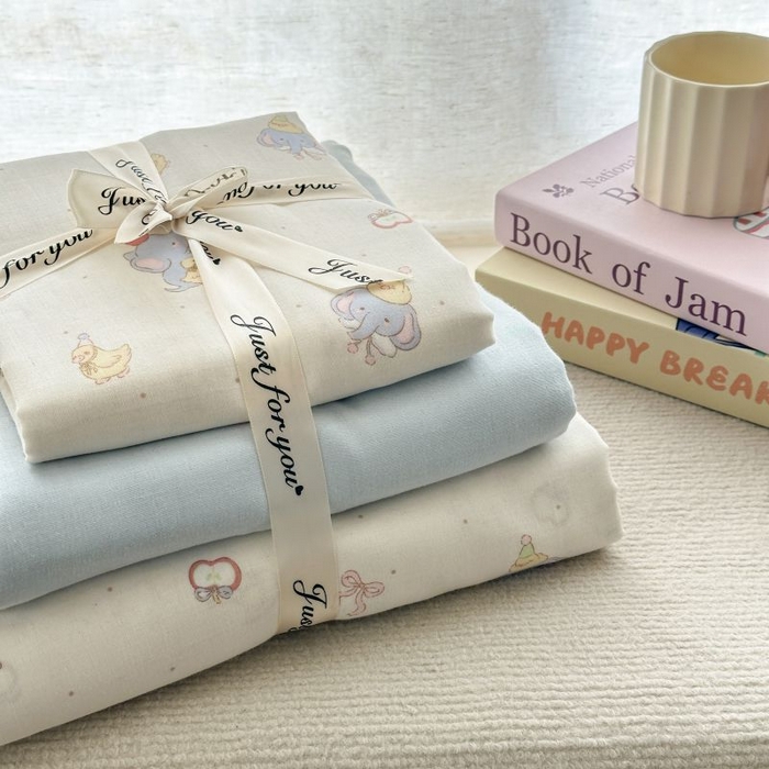 91家纺网 家纺一手货源 找家纺 2025新款双层纱印花卡通四件套-叠拍 可可象