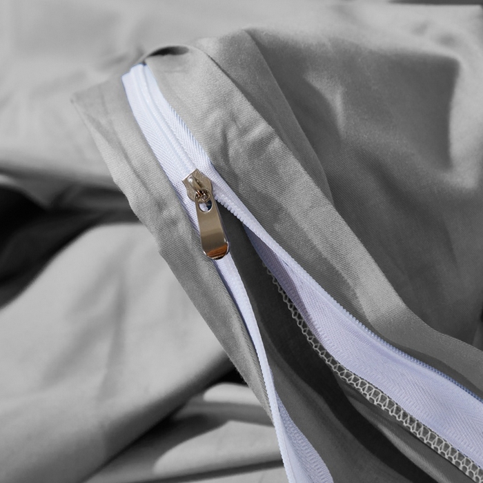 91家纺网 家纺一手货源 找家纺 晶缦家纺 2025新款喷气全棉13376纯棉斜纹纯色被套-沐兰 沐兰-典雅灰