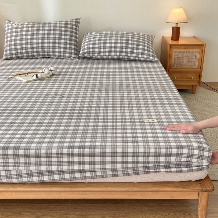 91家纺网 家纺一手货源 找家纺 21度C 2025新款A类全棉母婴级四件套单品系列-单床笠 澳白灰