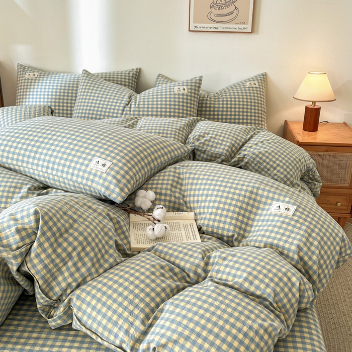 91家纺网 家纺一手货源 找家纺 21度C 2025新款A类全棉母婴级四件套单品系列-单被套 琉璃格