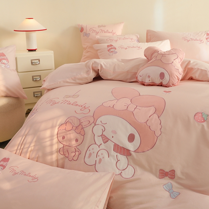 91家纺网 家纺一手货源 找家纺 绒棉世家 2025绒棉世家新款全棉水洗棉贴布绣专版四件套 美乐蒂