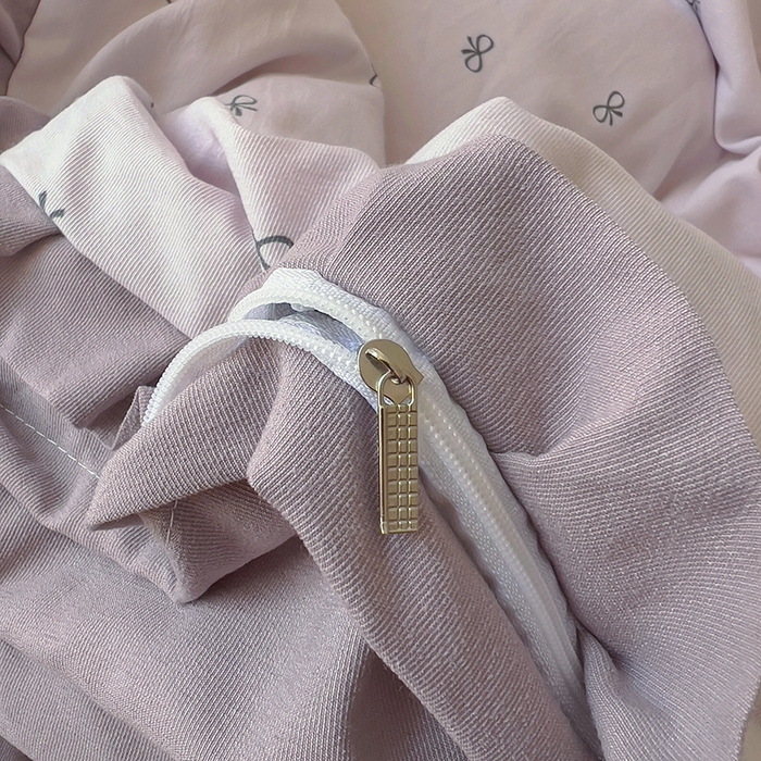 91家纺网 家纺一手货源 找家纺 欧尚 2025新款针织棉双层纱四件套 洁美紫