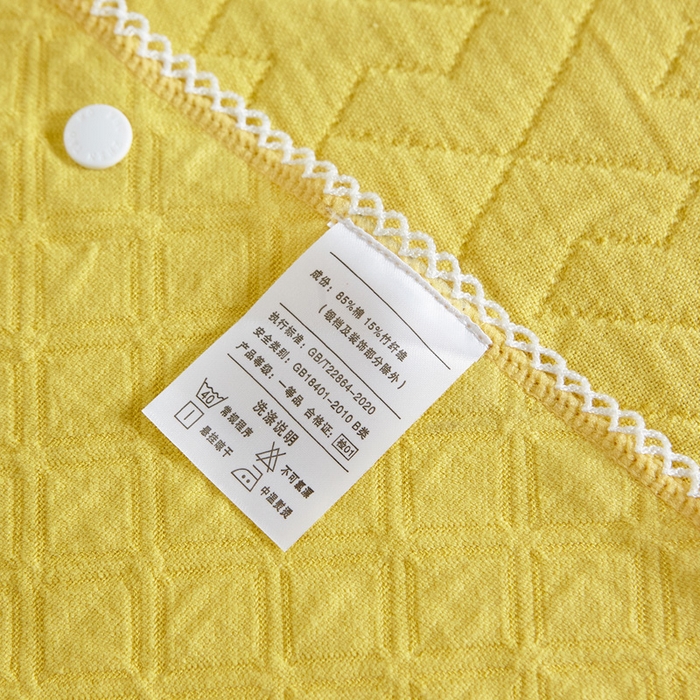 91家纺网 家纺一手货源 找家纺 朴尔家纺-毛巾被 2025新款纱布毛巾绣花素色半包枕套枕巾系列 绣花半包枕套-明黄